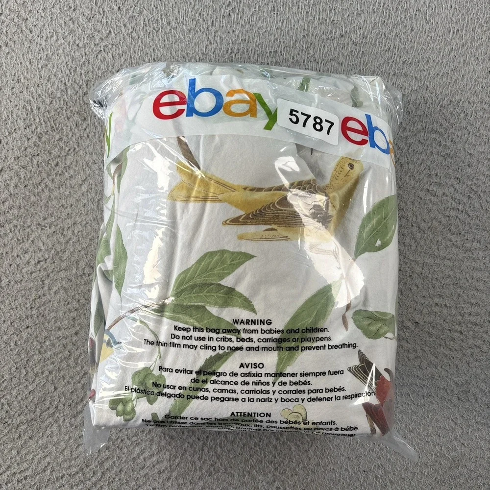 Pottery Barn Spring Sparrow Duvet Full/Queen Birds Botanical Colorful Cotton